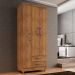 Guarda Roupa Solteiro Barcelona 3 Portas 2 Gavetas Cedro - Saga Decor