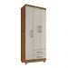 Guarda Roupa Solteiro Barcelona 3 Portas 2 Gavetas Cedro Areia - Saga Decor