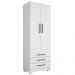 Guarda Roupa Solteiro Floripa 2 Portas 3 Gavetas Branco - Saga Decor