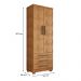 Guarda Roupa Solteiro Floripa 2 Portas 3 Gavetas Cedro - Saga Decor