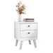 Mesa de Cabeceira 2 Gavetas Thor Branco - Saga Decor