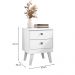 Mesa de Cabeceira 2 Gavetas Thor Branco - Saga Decor