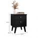 Mesa de Cabeceira 2 Gavetas Thor Preto - Saga Decor