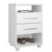 Mesa de Cabeceira para Quarto 2 Gavetas Valente Branco - Saga Decor