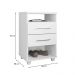 Mesa de Cabeceira para Quarto 2 Gavetas Valente Branco - Saga Decor