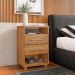 Mesa de Cabeceira para Quarto 2 Gavetas Valente Cedro - Saga Decor