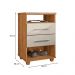 Mesa de Cabeceira para Quarto 2 Gavetas Valente Cedro Areia - Saga Decor