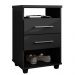 Mesa de Cabeceira para Quarto 2 Gavetas Valente Preto - Saga Decor