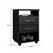 Mesa de Cabeceira para Quarto 2 Gavetas Valente Preto - Saga Decor
