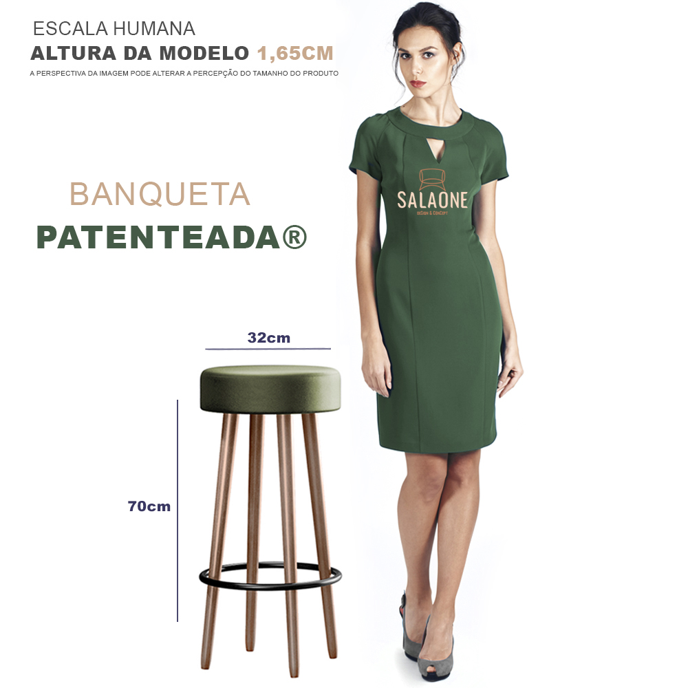 Banqueta Redonda Líbia Corano Verde - D'Rossi