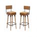 Kit 02 Bancos Banquetas Pés Palito Barcelona Courissimo Amarula - Salaone