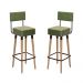 Kit 02 Bancos Banquetas Pés Palito Barcelona Courissimo Verde - Salaone