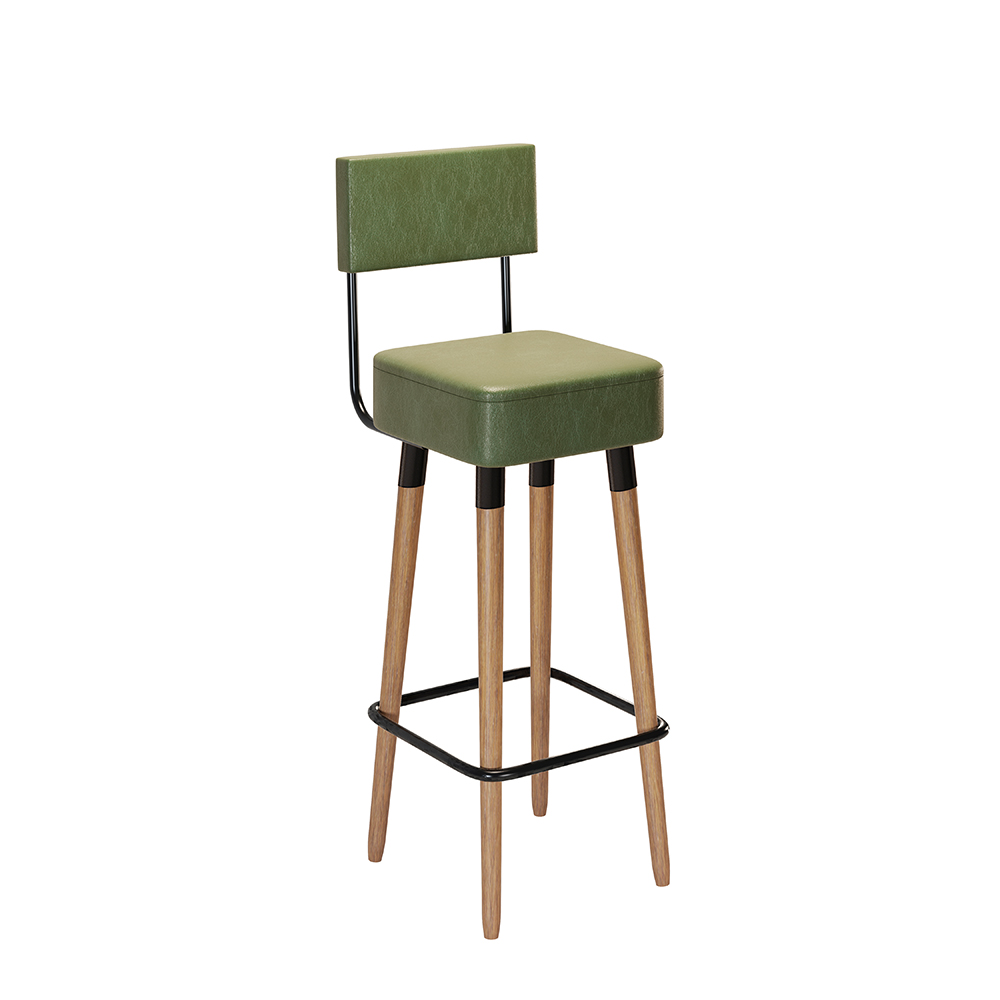 Kit 02 Bancos Banquetas Pés Palito Barcelona Courissimo Verde - Salaone
