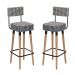 Kit 02 Bancos Banquetas Pés Palito Barcelona Suede Cardan - Salaone
