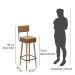 Kit 02 Banquetas Alta 70 Cm Barcelona Courissimo Amarula Pés de Madeira - SalaOne