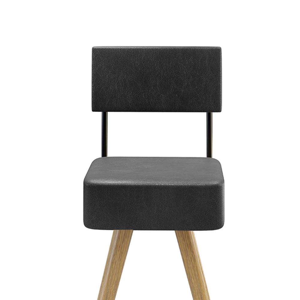 Kit 02 Banquetas Alta 70 Cm Barcelona Preto Pés de Madeira - SalaOne