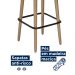 Kit 02 Banquetas Alta 70 Cm Barcelona Preto Pés de Madeira - SalaOne