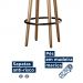 Kit 02 Banquetas Alta 70 Cm Berlim Pés de Madeira - SalaOne