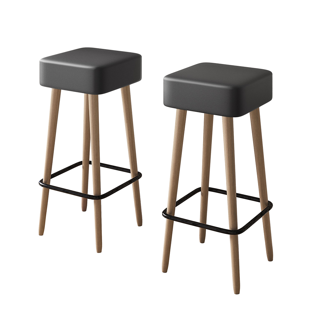 Kit 02 Banquetas Alta 70 Cm Dubai Pés de Madeira - SalaOne