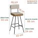 Kit 02 Banquetas Alta Madh Corano Linho Amarula Bege Sone