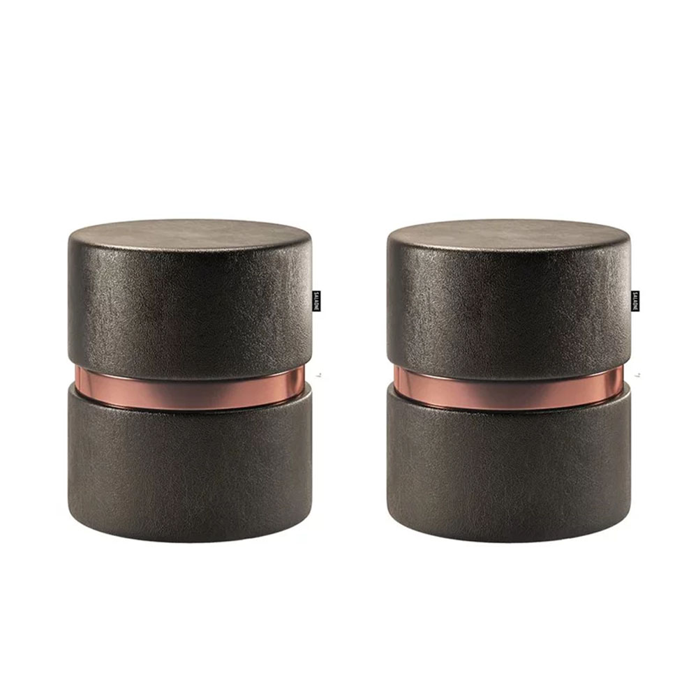Kit 02 Puffs Decorativo Redondo Porto Luxo  - SalaOne