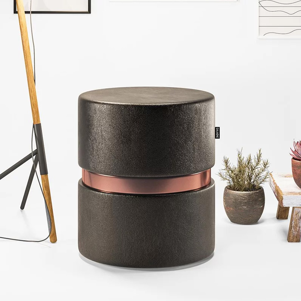 Kit 02 Puffs Decorativo Redondo Porto Luxo  - SalaOne