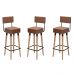 Kit 03 Bancos Banquetas Pés Palito Barcelona Courissimo Café - Salaone
