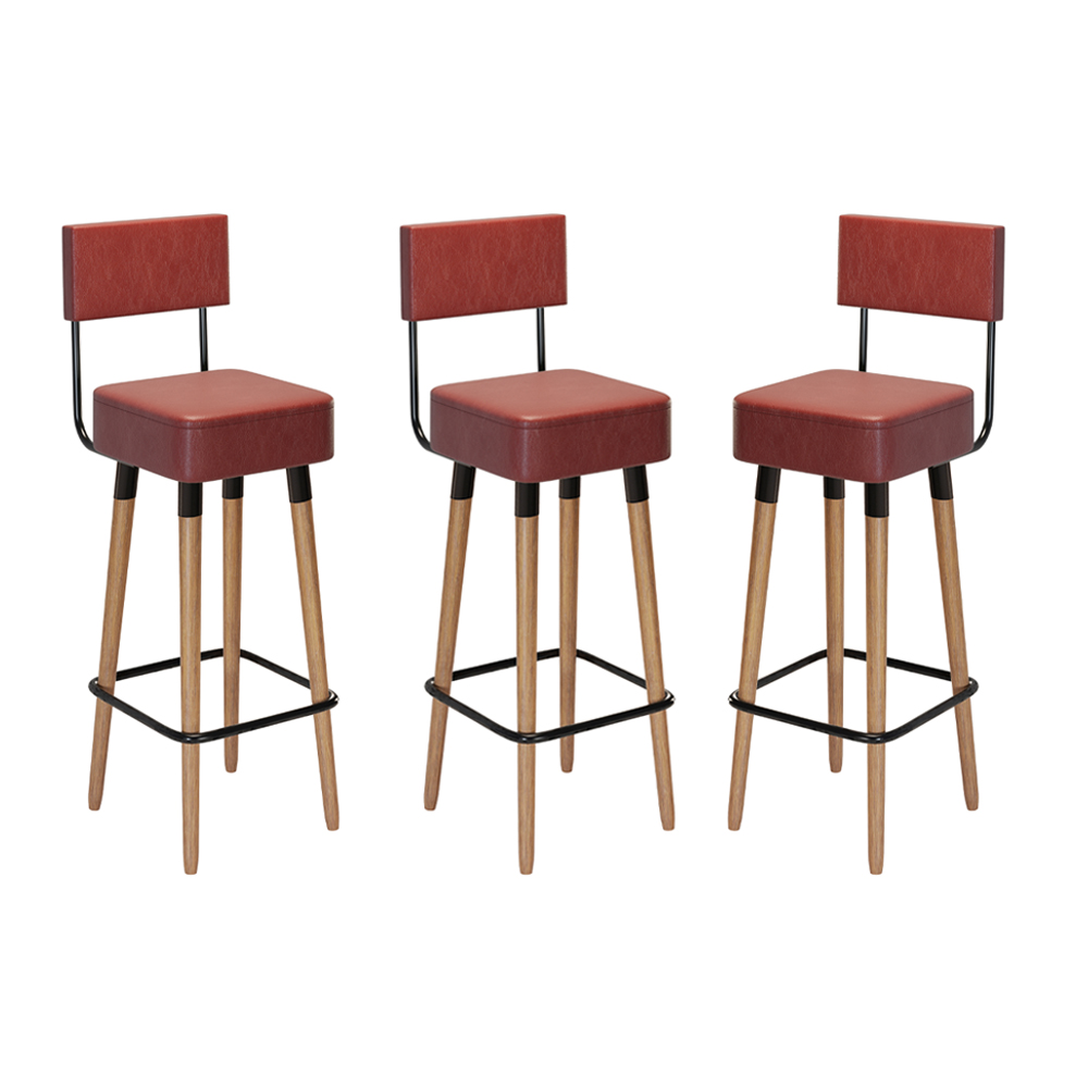 Kit 03 Bancos Banquetas Pés Palito Barcelona Courissimo Tellha - Salaone