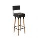 Kit 04 Bancos Banquetas Pés Palito Barcelona Courissimo Preto - Salaone