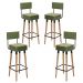 Kit 04 Bancos Banquetas Pés Palito Barcelona Courissimo Verde - Salaone