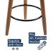 Kit 2 Banquetas Nápoles 89cm Couríssimo Preto - Salaone