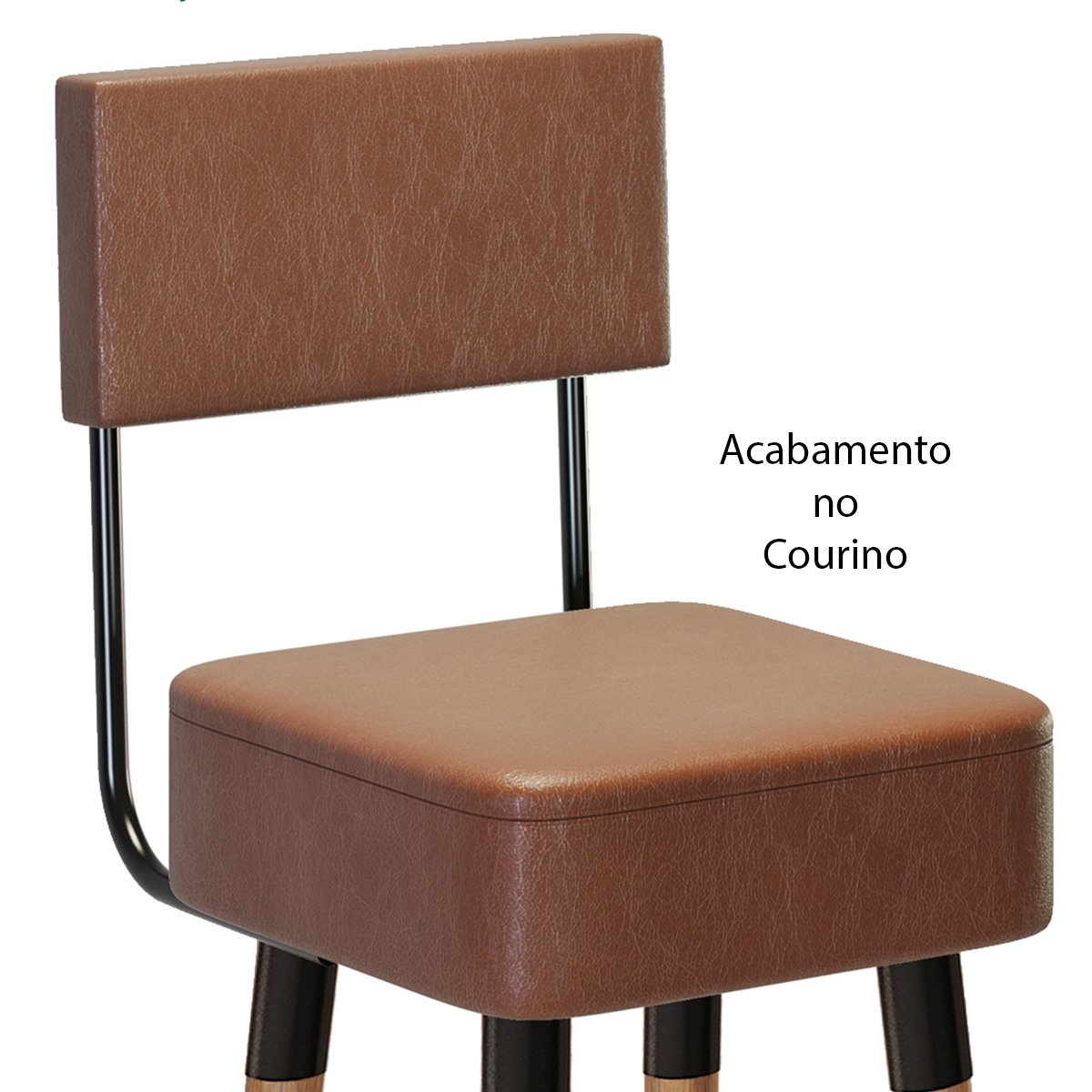 Kit 2 Banquetas para Bancada Estofada Bariloche Café