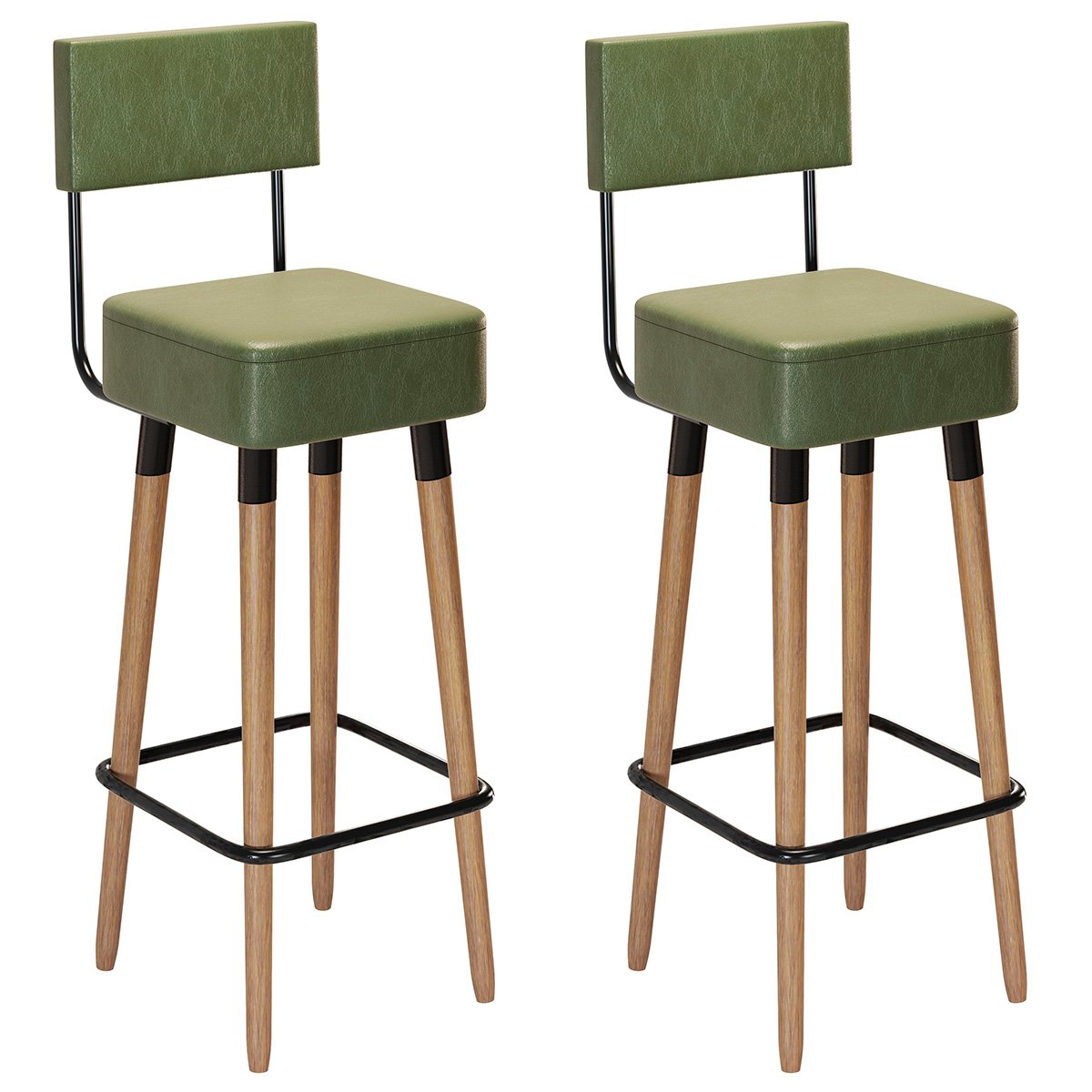 Kit 2 Banquetas para Bancada Estofada Bariloche Verde