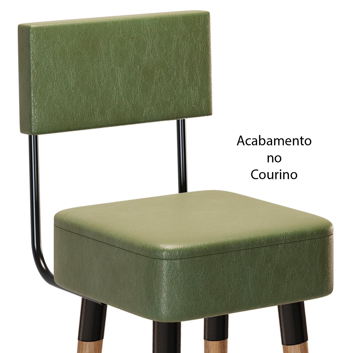 Kit 2 Banquetas para Bancada Estofada Bariloche Verde