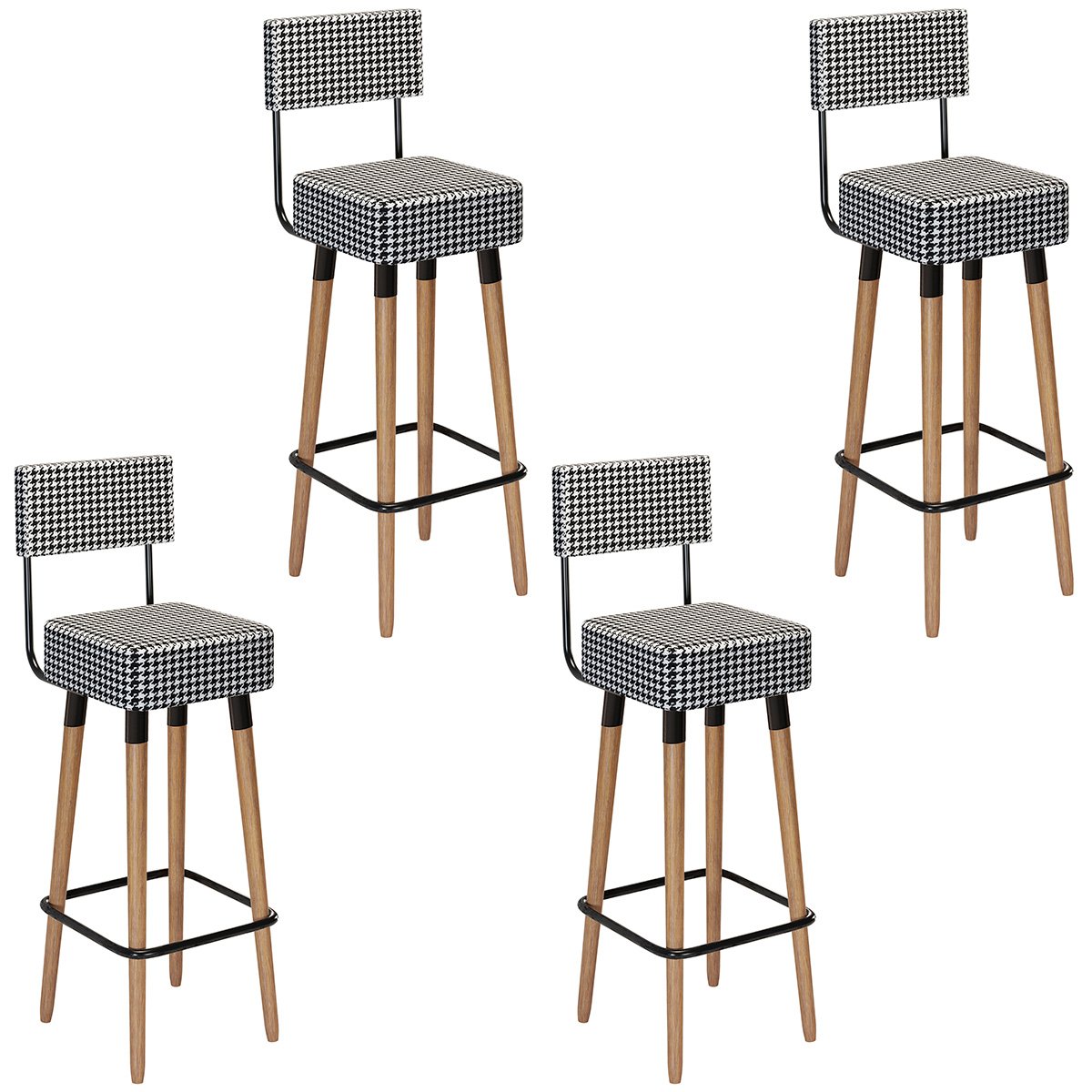 Kit 4 Banquetas para Bancada Estofada Bariloche Cardan