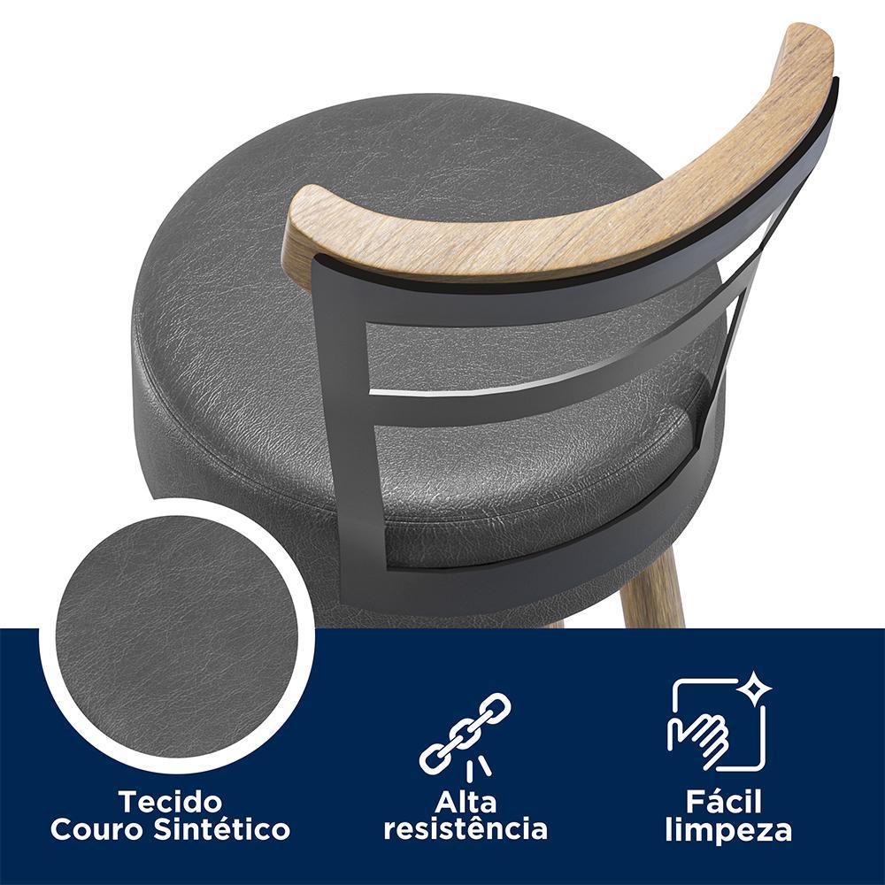 Kit 4 Cadeiras Moscou 79cm Couríssimo Preto - Salaone