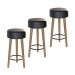 Kit Com 03 Banco Banqueta Pés Palito Paris Napa Preto - Salaone