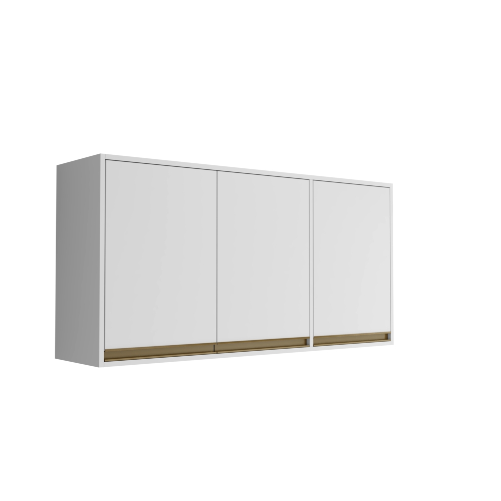 Armário Aéreo 3 portas Barcelona Salleto Branco