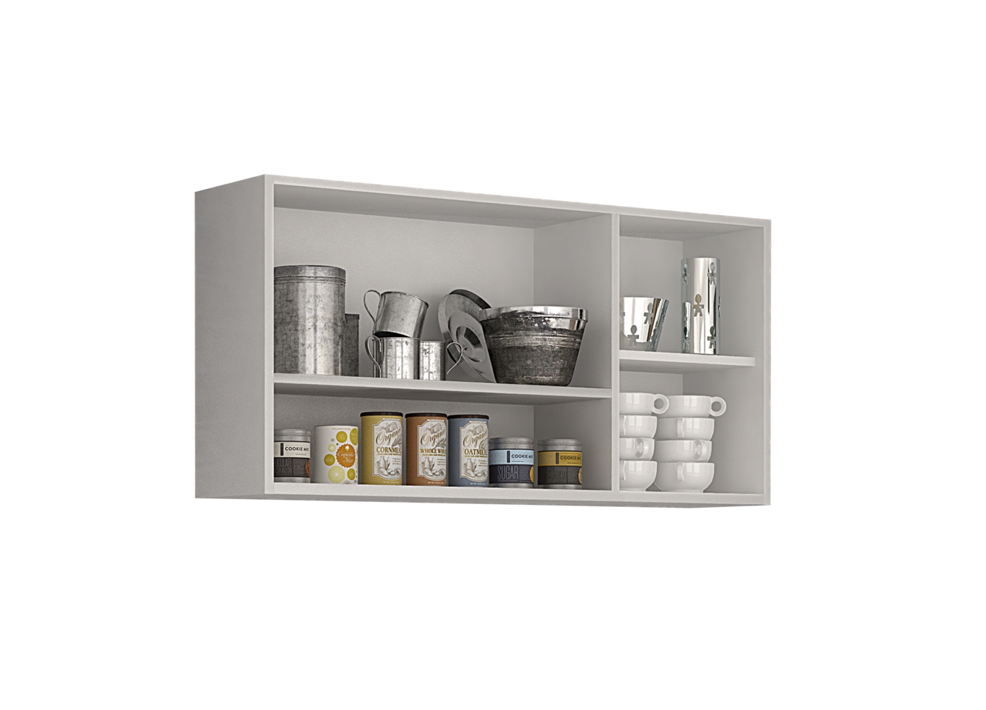 Armário Aéreo Reflecta De Cozinha 2 Portas Bascula Paris Salleto Branco