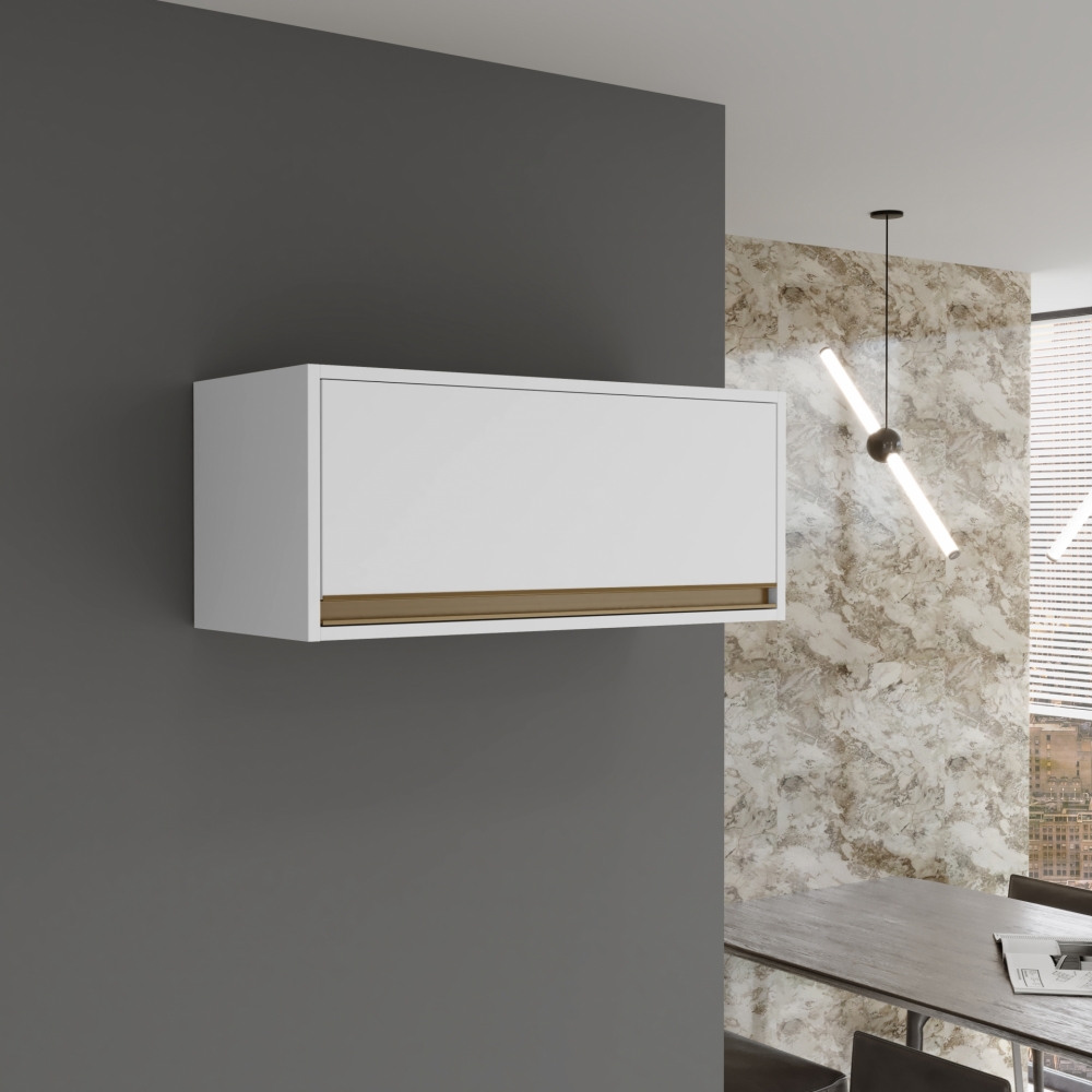 Armário Aéreo de Geladeira Barcelona 1 Porta Salleto Branco