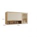 Armario Aereo 2 Portas 1 Nicho Reflecta Viena Salleto Carvalho/Off White