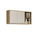Armario Aereo Duplo Paris 2 Portas Com Nicho Salleto Carvalho/Off White