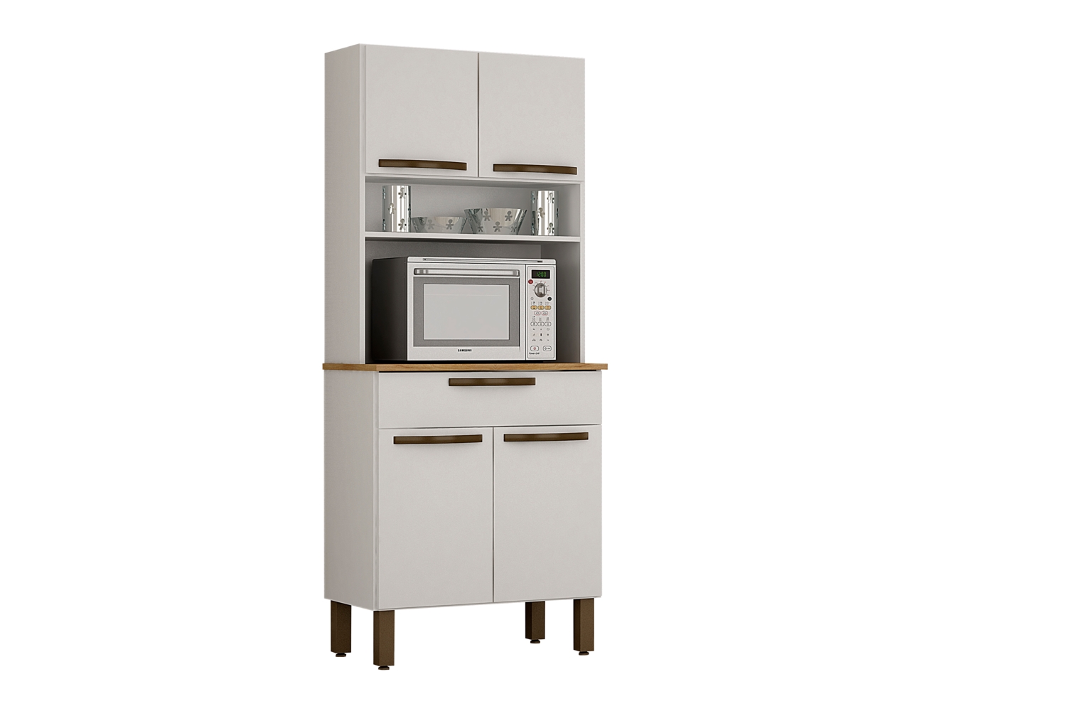 Armario Cozinha 4 Portas Turim Salleto Branco