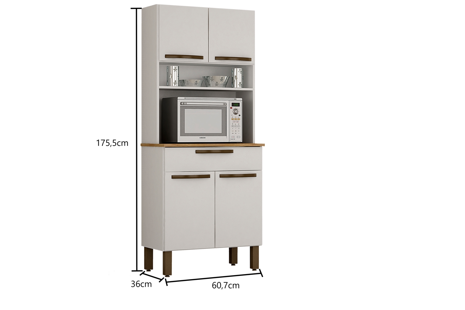 Armario Cozinha 4 Portas Turim Salleto Branco