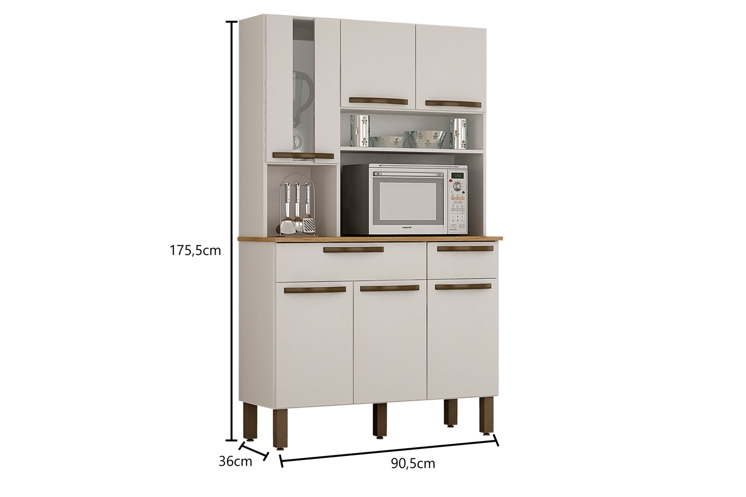 Arrmário Cozinha 6 Portas Turim Salleto Branco