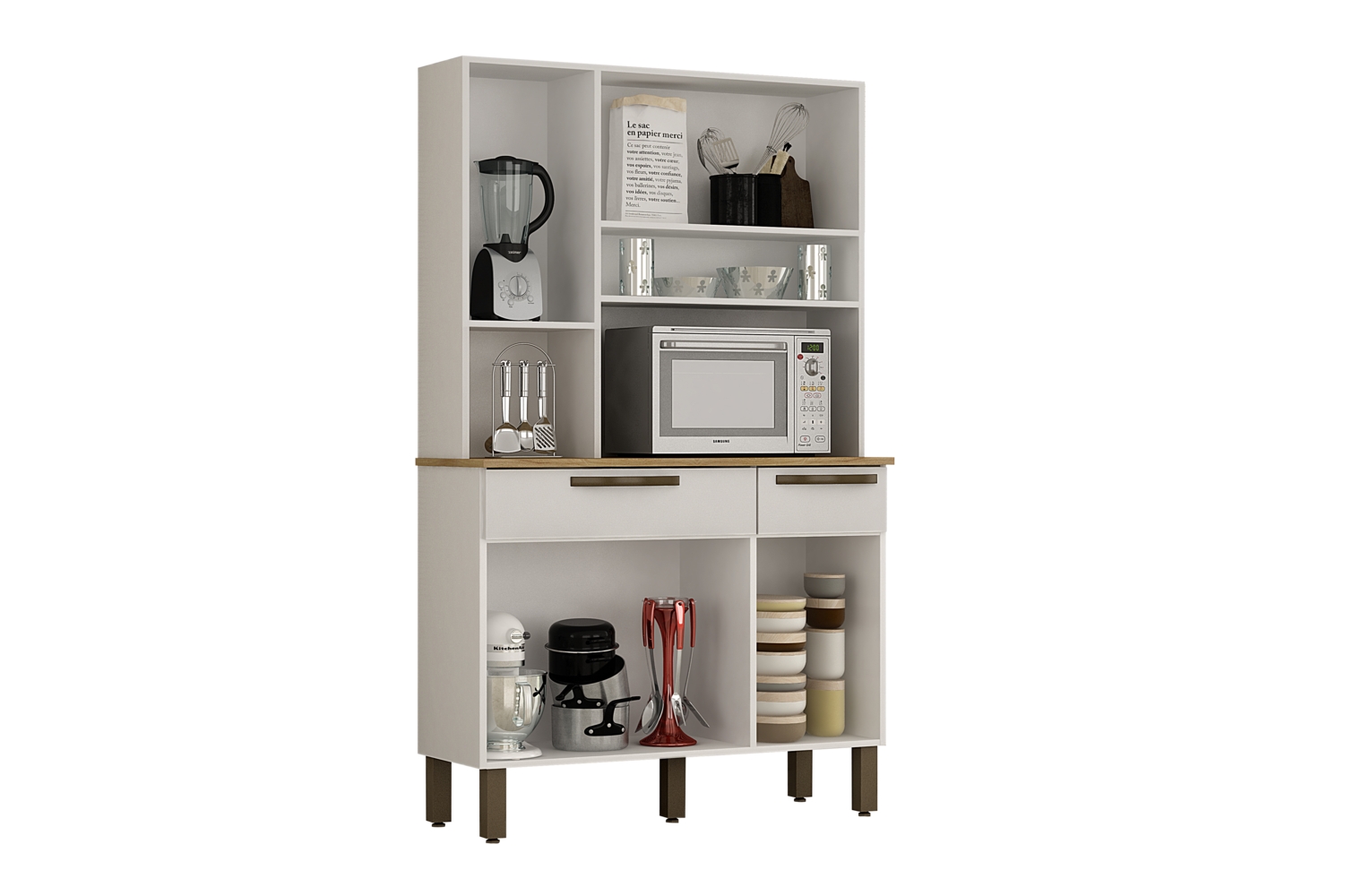 Arrmário Cozinha 6 Portas Turim Salleto Branco