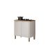 Balcao Paris 80cm 2 Portas Cooktop 4 Bocas Salleto Branco, Com recorte