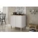Balcao Paris 80cm 2 Portas Cooktop 4 Bocas Salleto Branco, Com recorte
