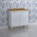 Balcao Paris 80cm 2 Portas Cooktop 4 Bocas Salleto Branco, Sem recorte