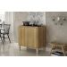 Balcao Paris 80cm 2 Portas Cooktop 4 Bocas Salleto Carvalho, Com recorte